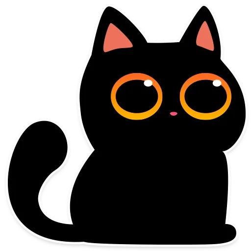 Cute black Cat sticker pack cover